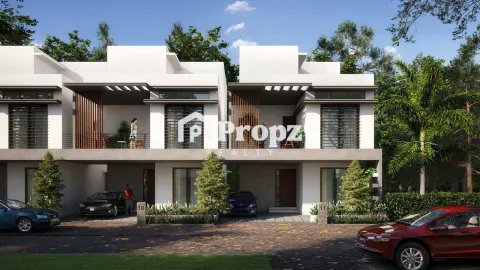 Daintree Phase 3 villa exterior view with landscaping on Sarjapur Road