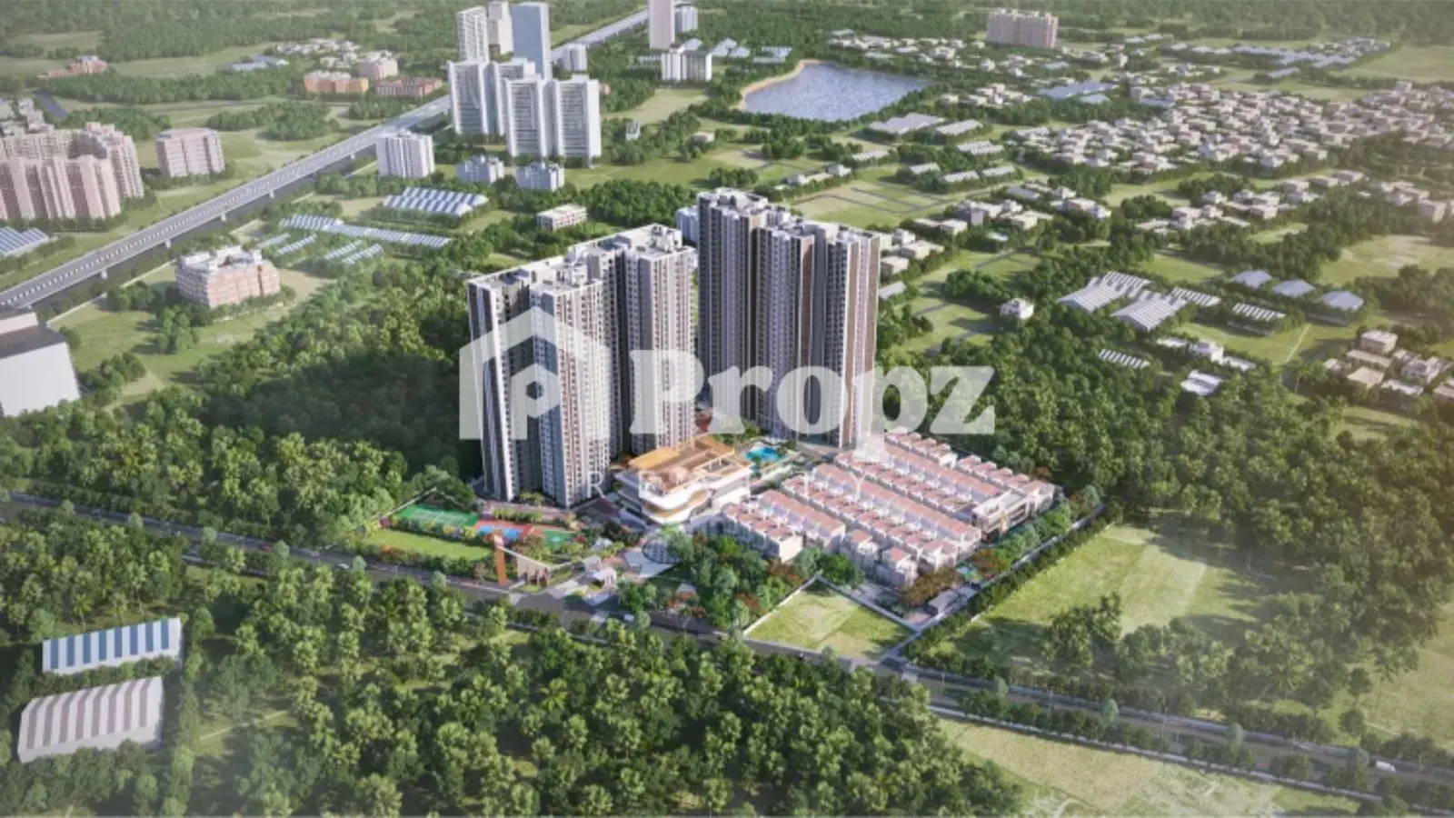 Sattva Songbird residential towers and row houses at Budigere Cross, Old Madras Road, Bangalore