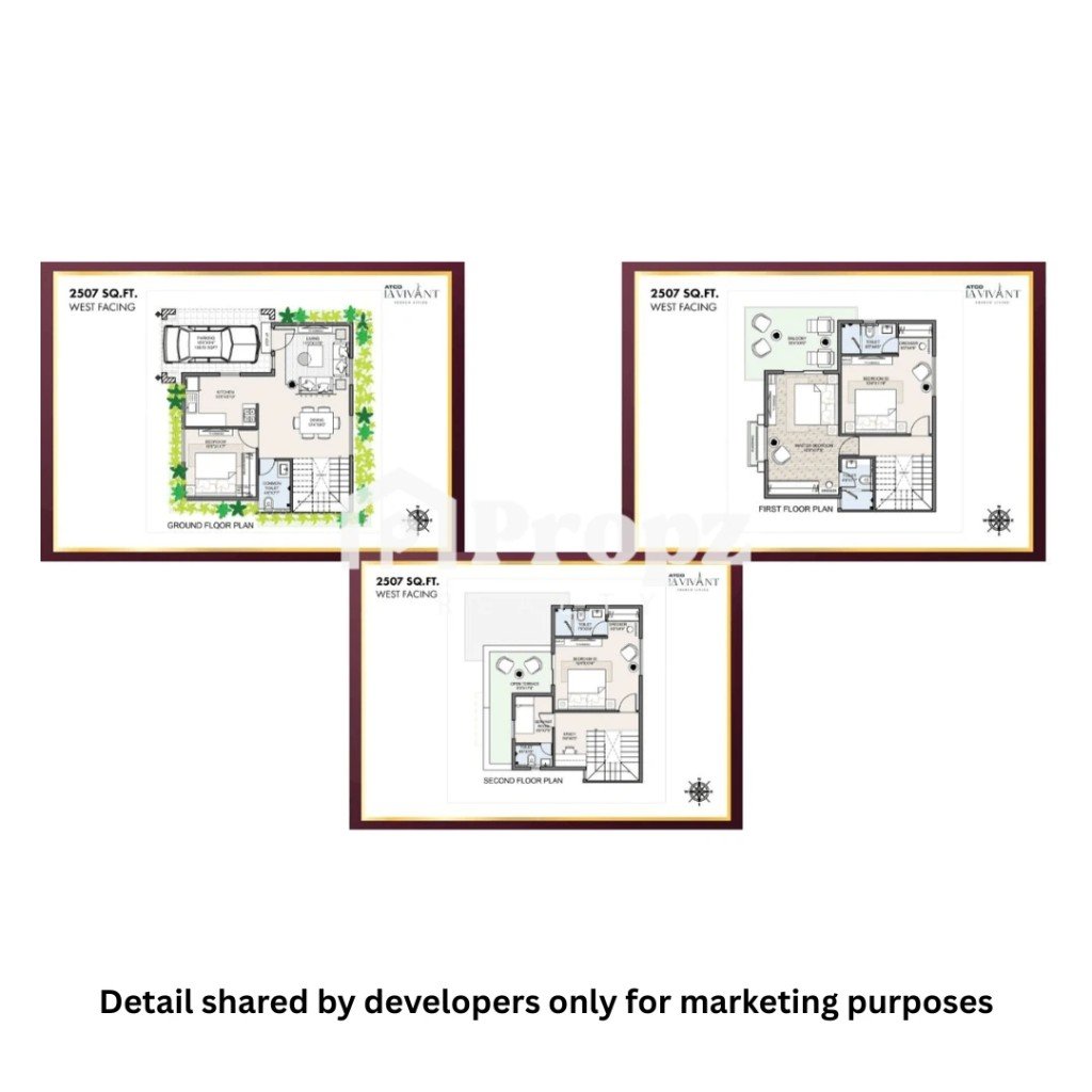 3 BHK floor plan — ATCO La Vivant