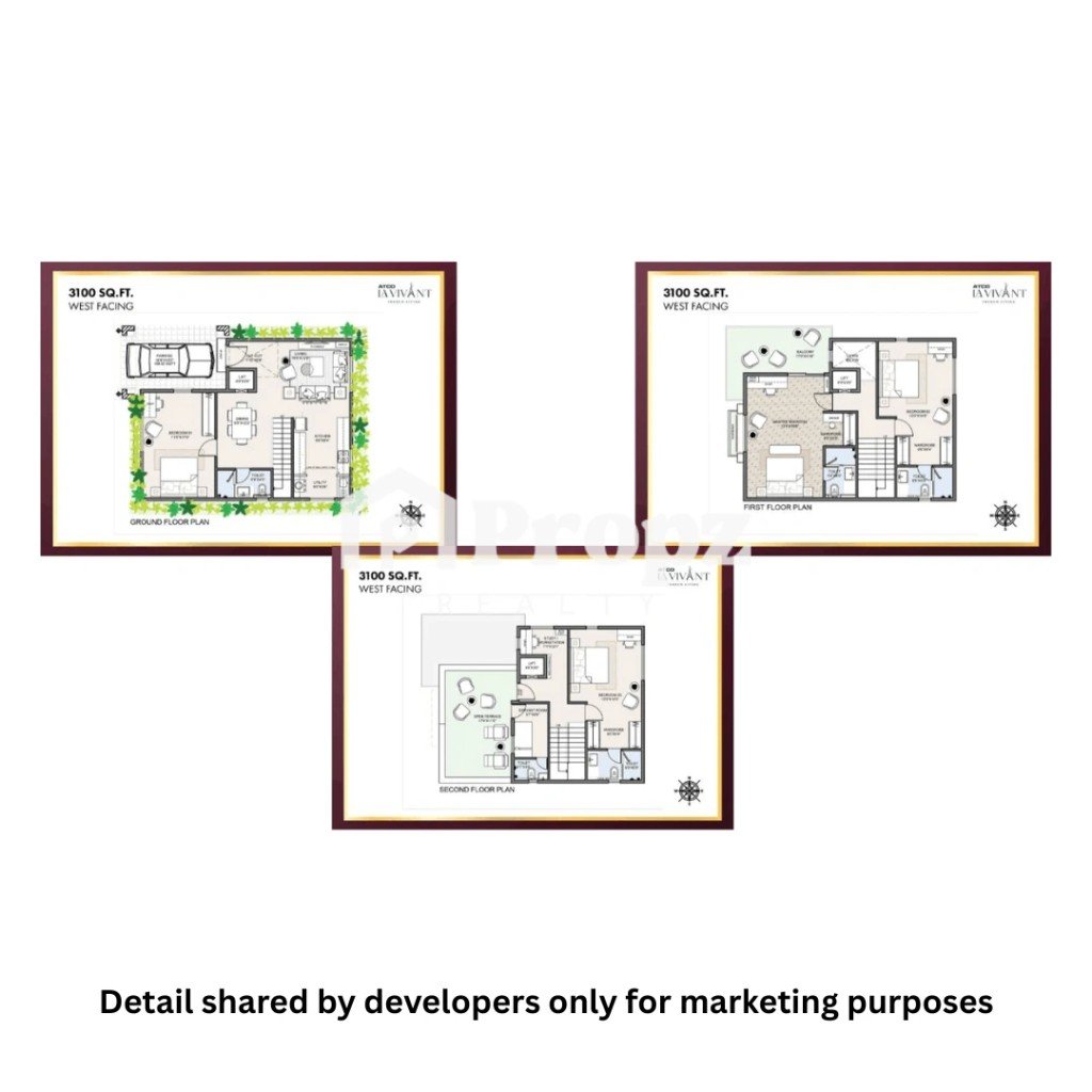3 BHK floor plan — ATCO La Vivant