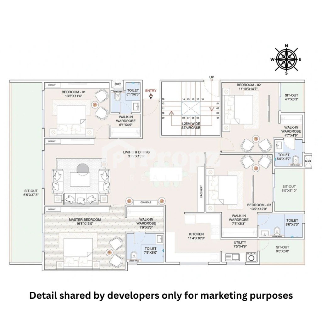 Larger 4 BHK Villament floor plan — Atco La Vivant Villaments