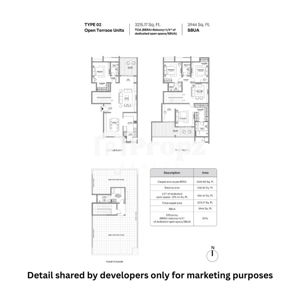 4 BHK Villaments floor plan — Assetz Mizu and Ki