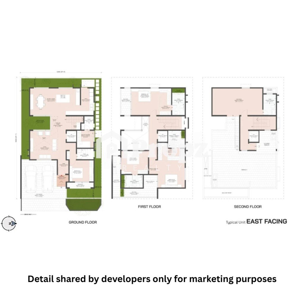 Type B — 5 BHK + Elevator + Service Quarter floor plan — Soulace