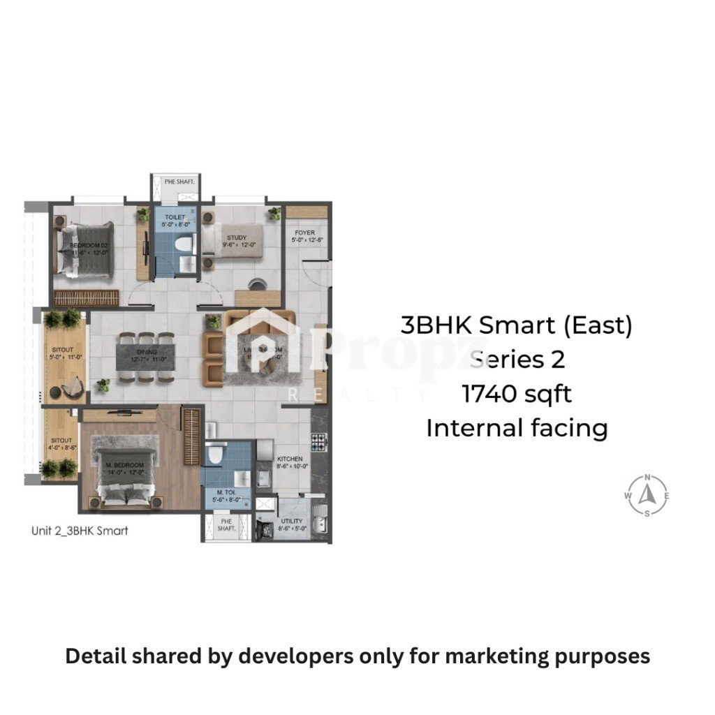3 BHK floor plan — Sumadhura Sarang