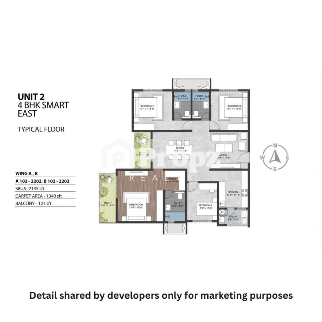 4 BHK floor plan — Sumadhura Sarang