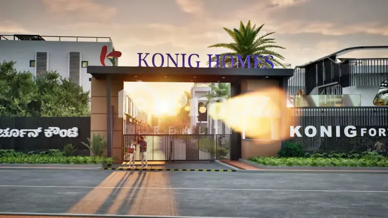 Konig Fortune County entrance gate and facade view