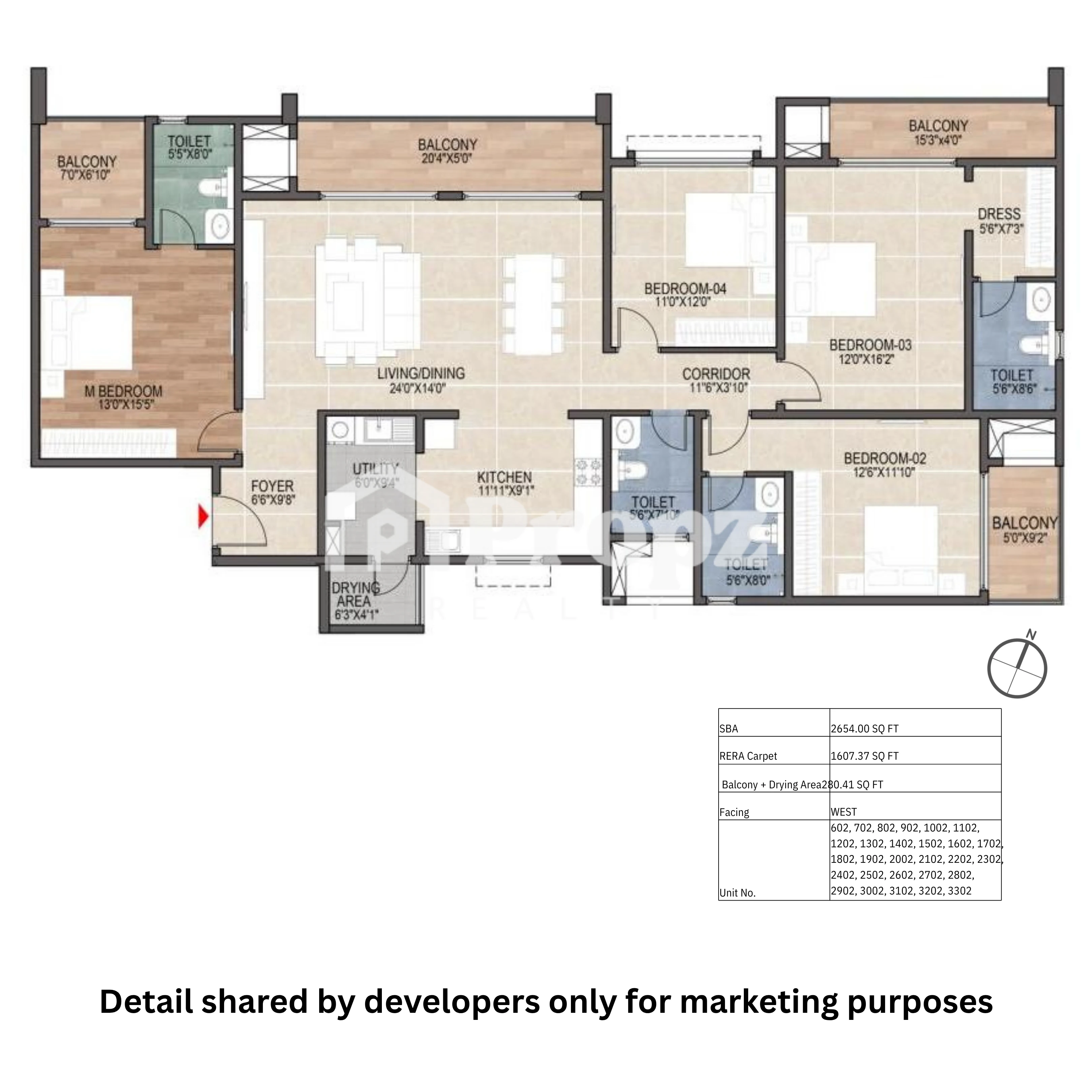 4 BHK floor plans by Mana Skanda -Apartments in Sarjapur Road, Bengaluru