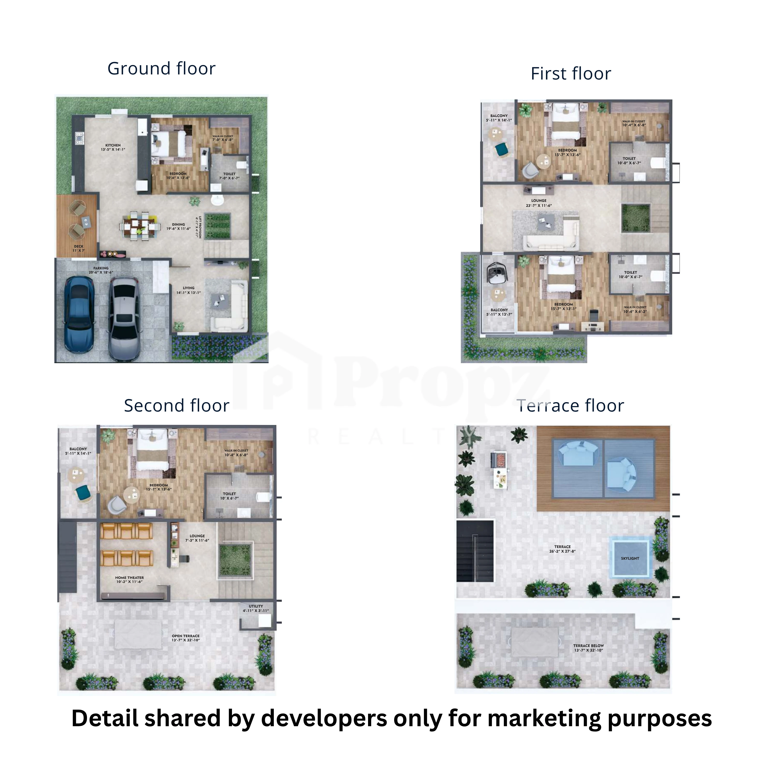 4 BHK floor plan — Konig Homes Fortune County
