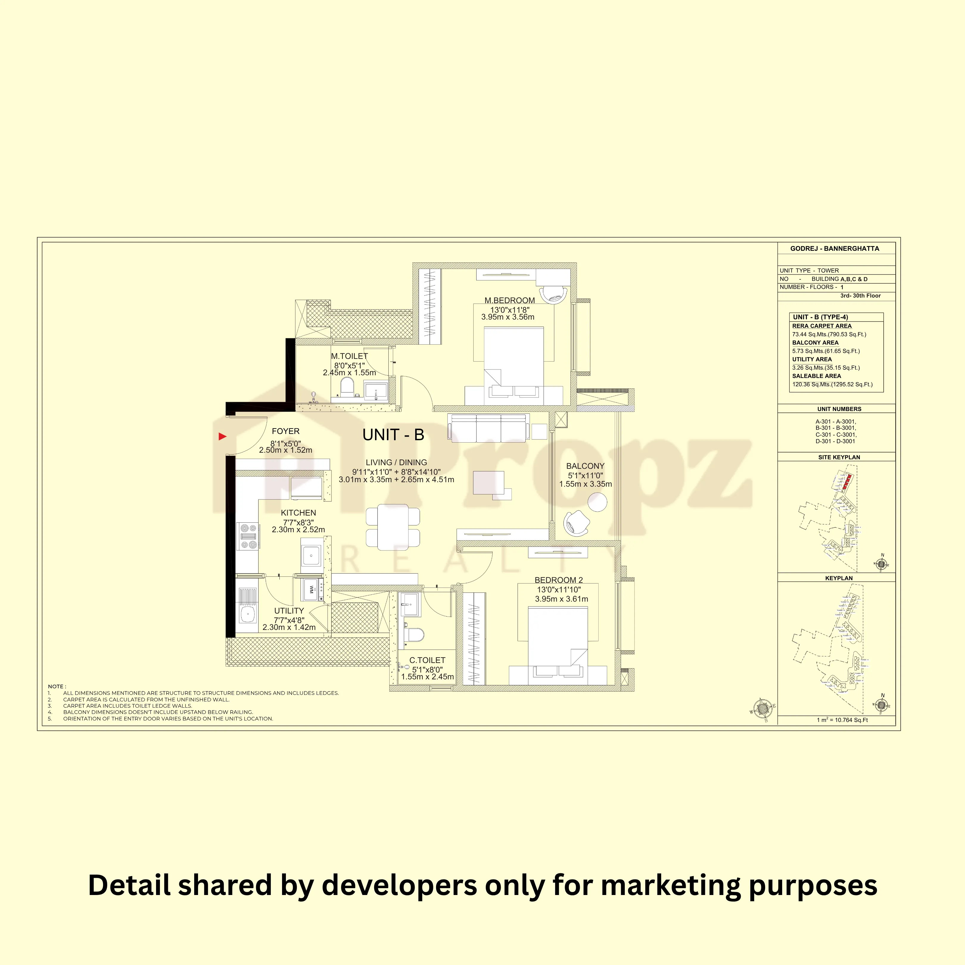 2 BHK (Type-4) floor plan — Godrej Vanantara