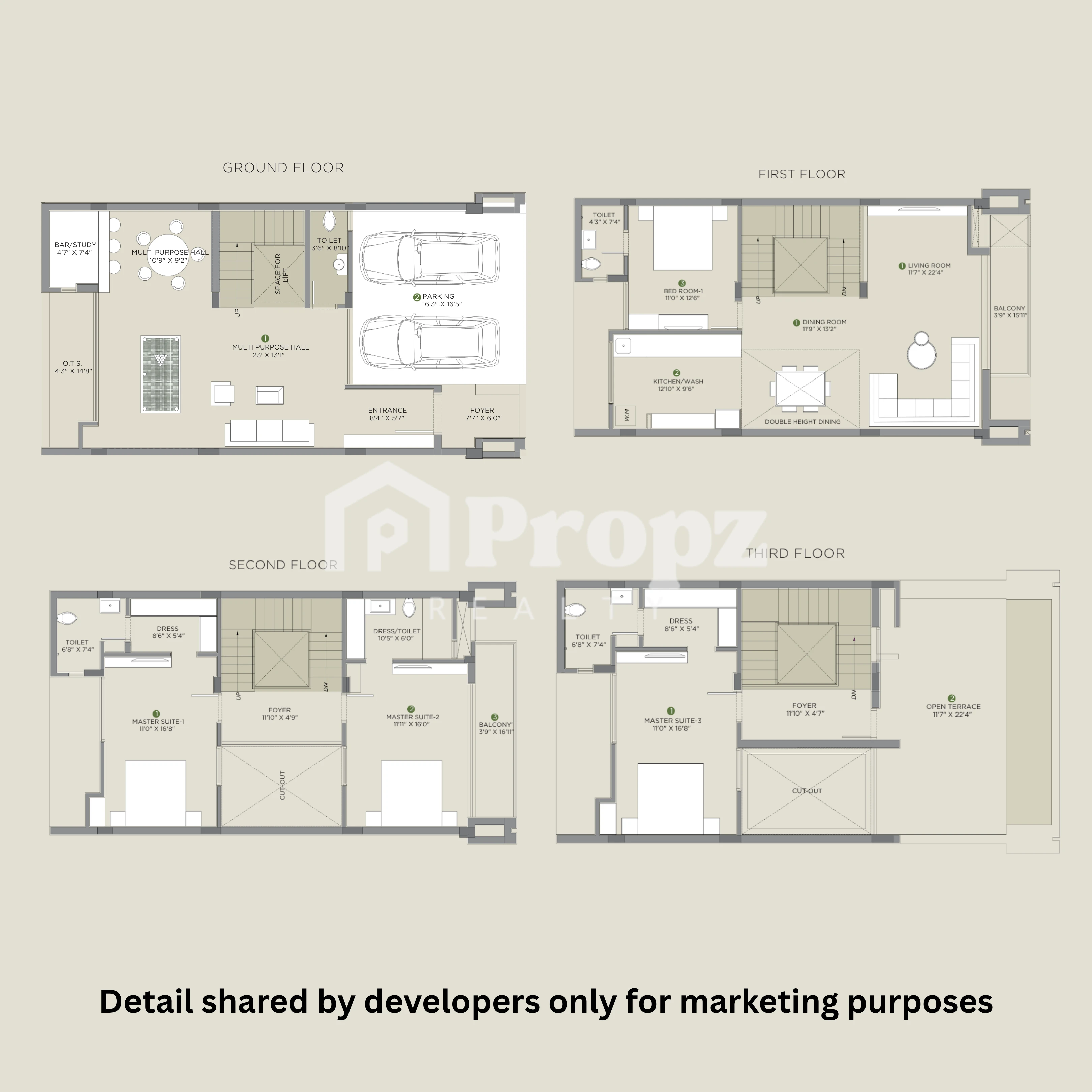 5 BHK Luxe floor plan — Arvind Forest Trails