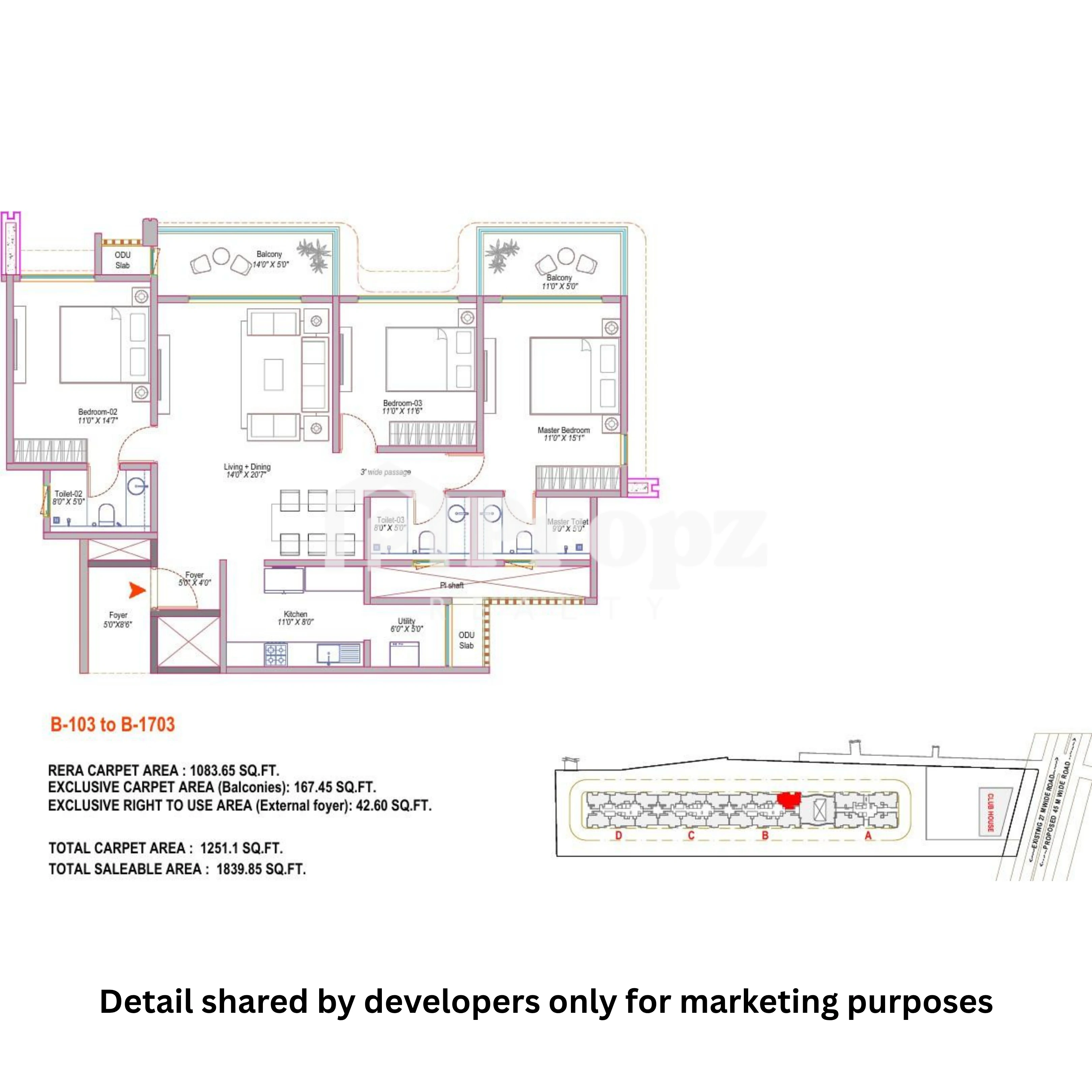 3 BHK Premium Plus floor plan — Arvind Sylva