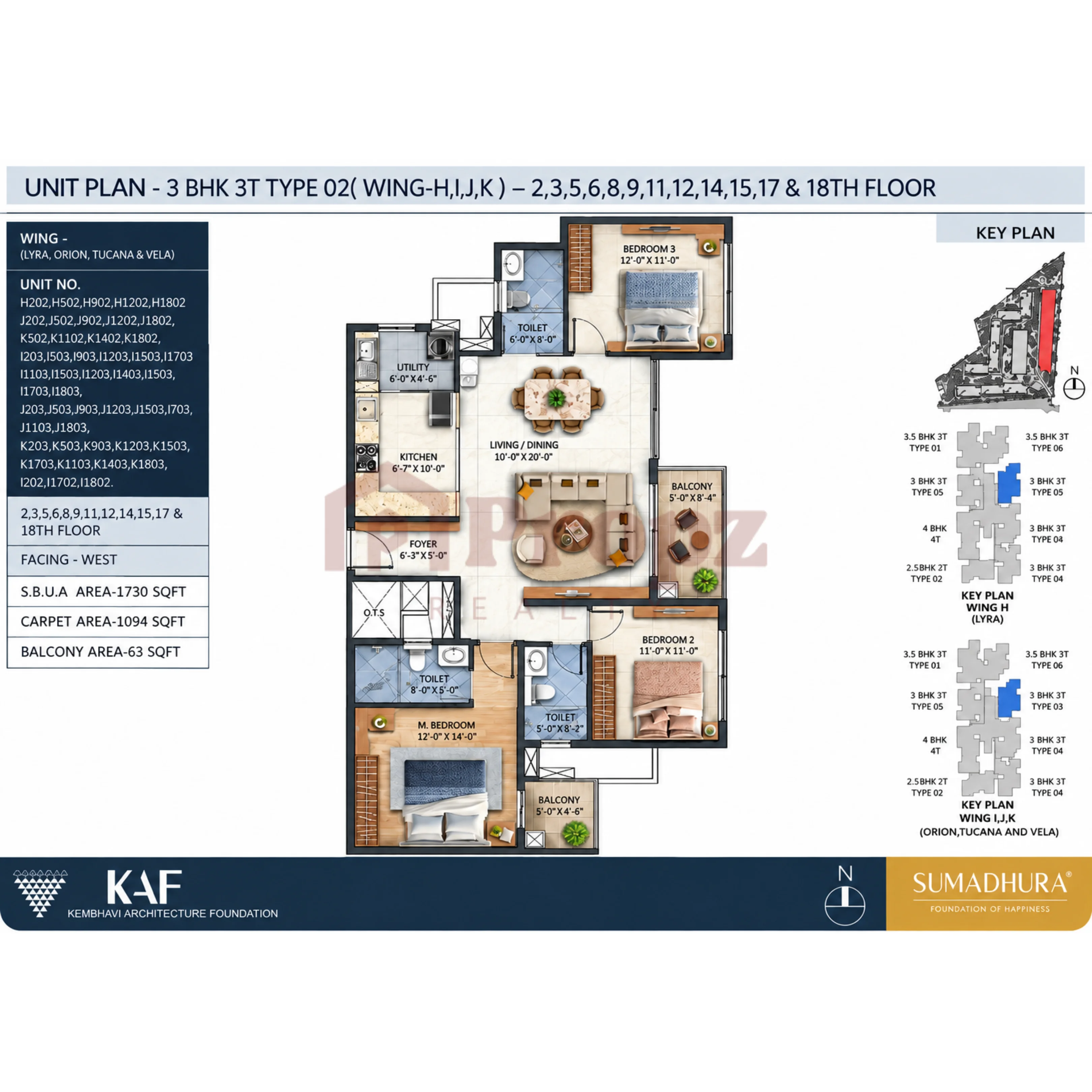 Classic 3 BHK floor plan — Sumadhura Edition Phase 2