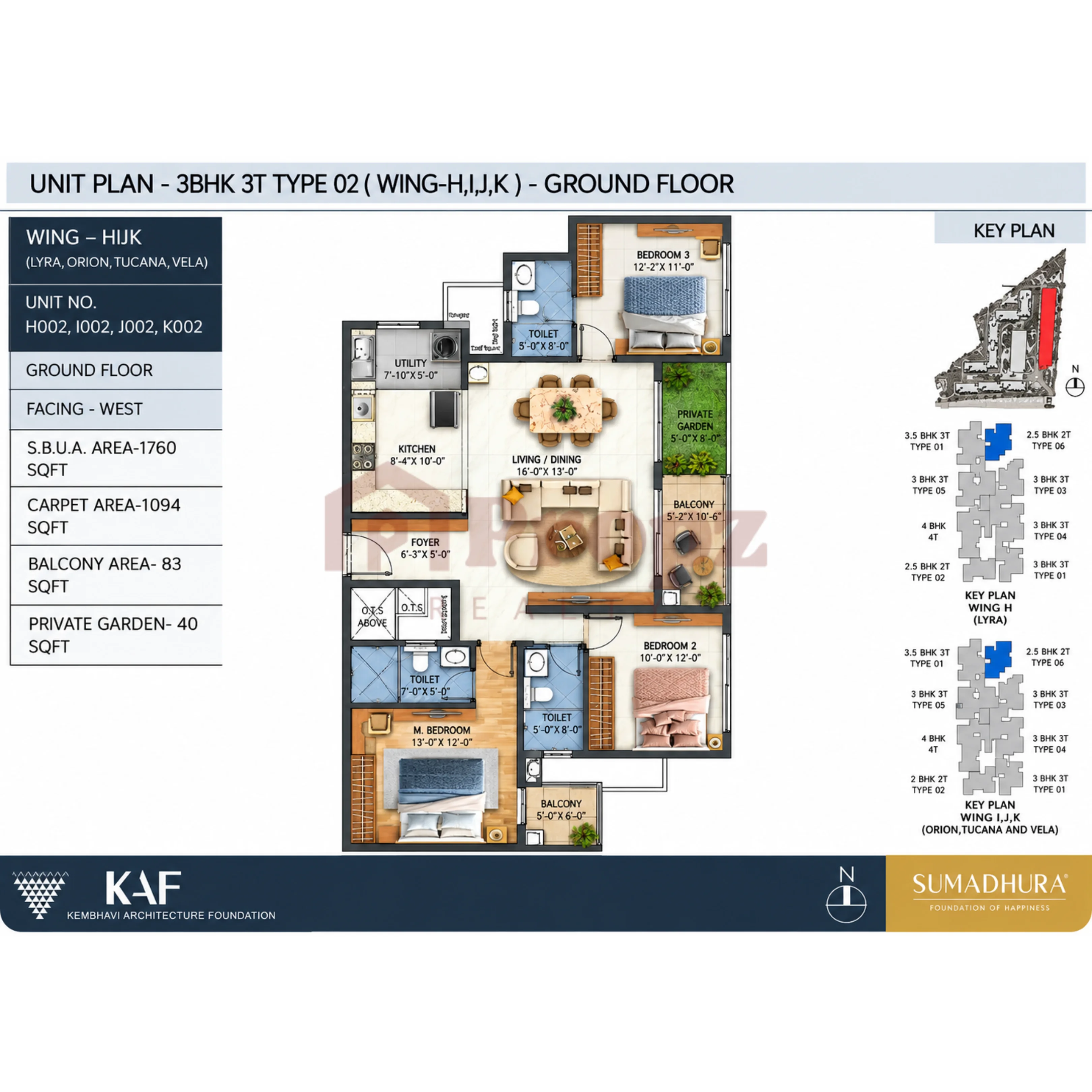 Classic 3 BHK floor plan — Sumadhura Edition Phase 2