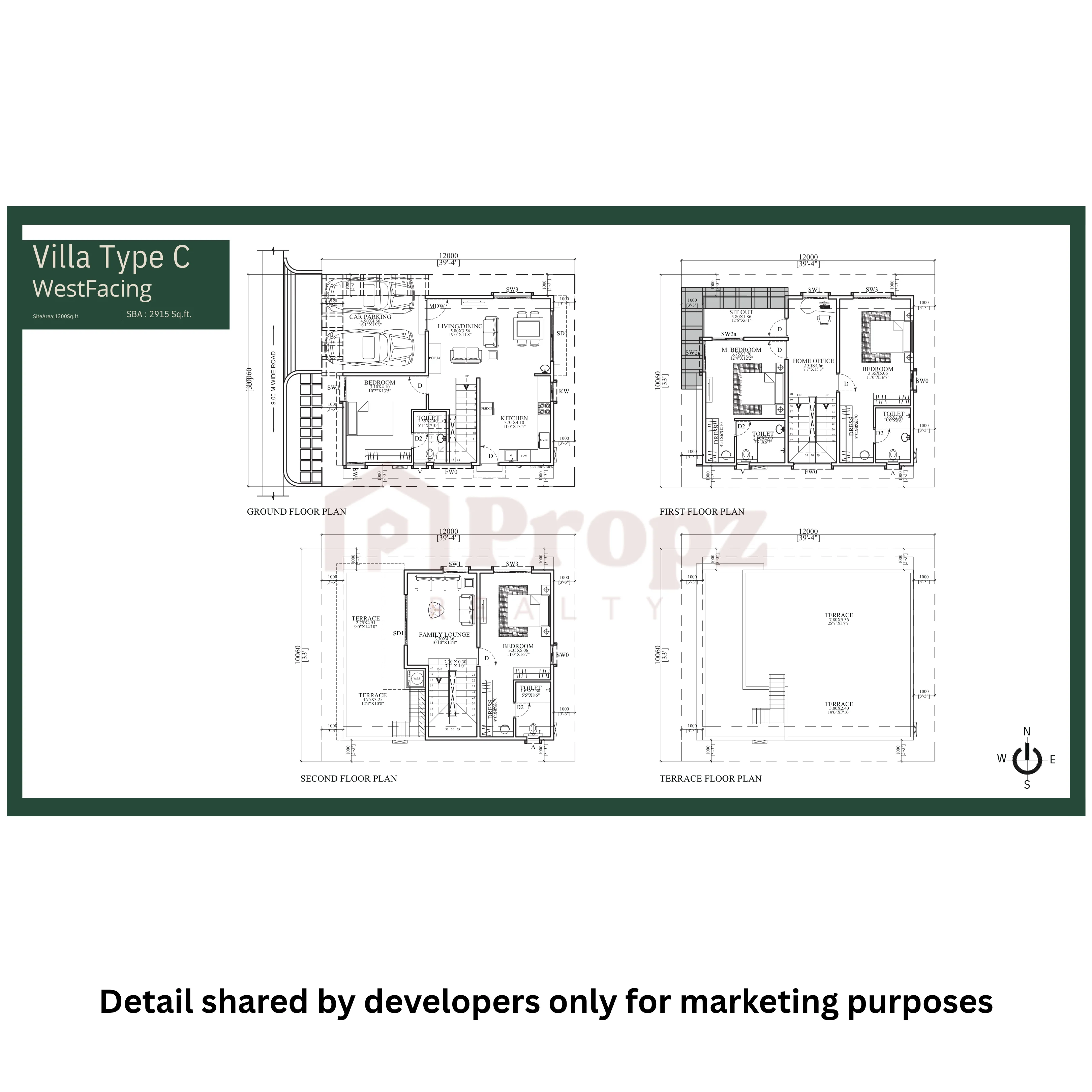 4 BHK floor plan — Trifecta Verde En Resplandor