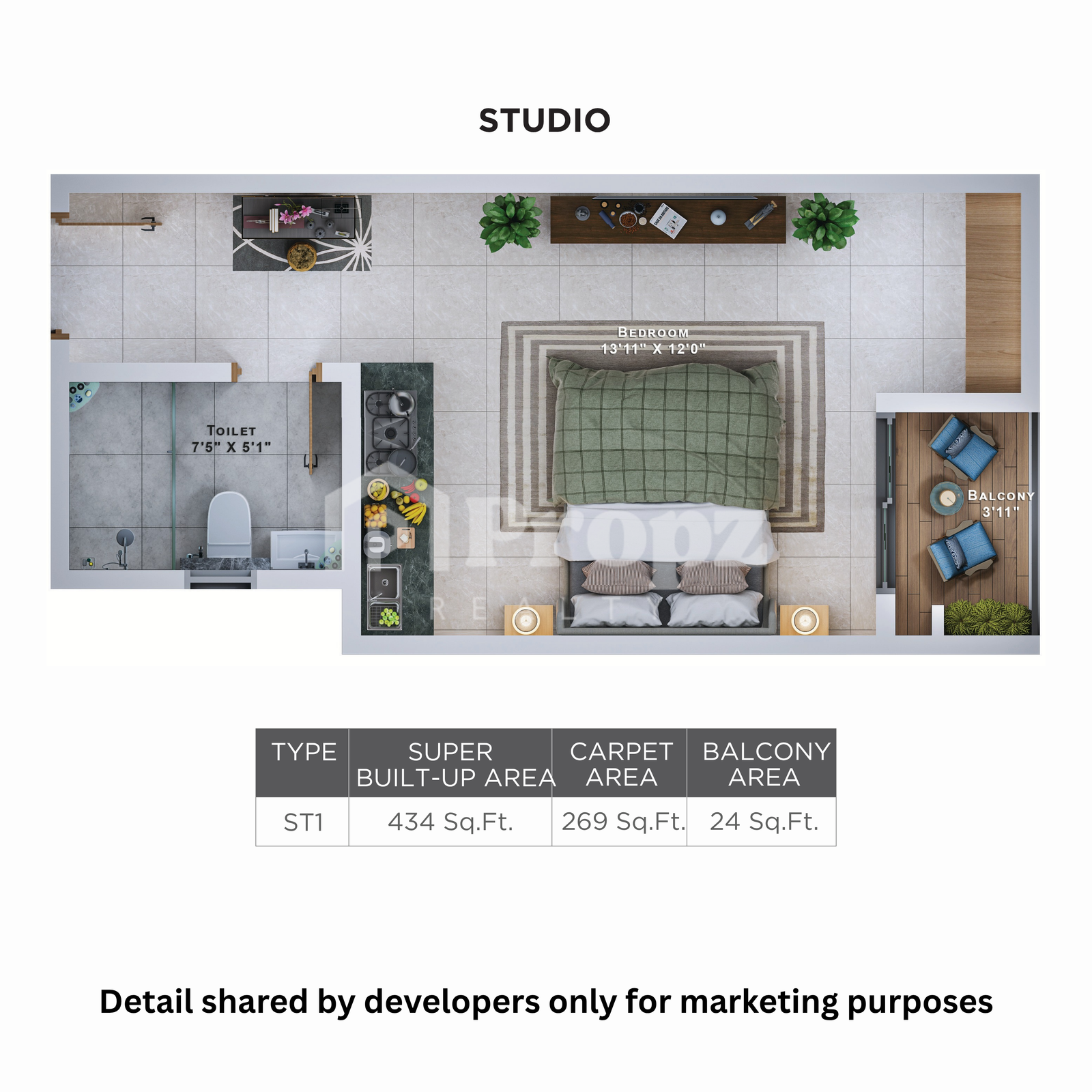 Studio floor plan — Sattva Lumina